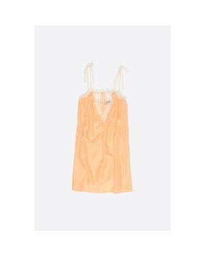 Bimba Y Lola Short Silk Strappy Dress - Orange