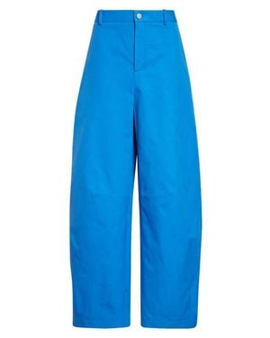 Partow Barrow High Waist Cotton Barrel Leg Pants - Blue