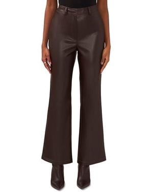 Halogen® High Waist Bootcut Faux Leather Pants - Brown