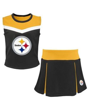Outerstuff Girls Youth Pittsburgh Steelers Spirit Two-Piece Cheerleader Set - Black