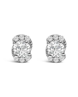 Haus of Brilliance Sterling 5/8 Cttw Lab Grown Diamond Oval Cluster Stud Earrings - Metallic