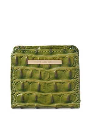 Brahmin Jane Croc Embossed Leather Bifold Wallet - Green