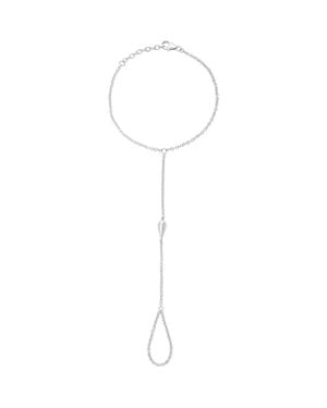 Lucy Quartermaine Single Drop Hand Chain - White