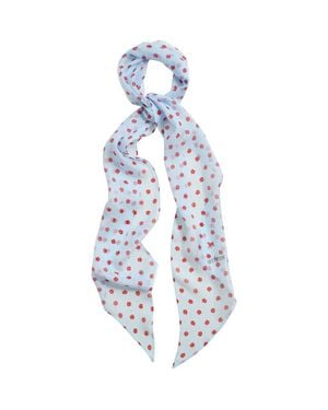 Lost Pattern Petal Veil Silk Chiffon Neck Scarf - Blue