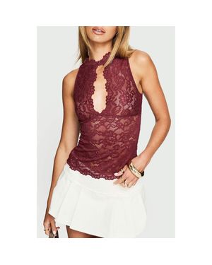 Princess Polly Quinbie Lace Sleeveless Top - Red