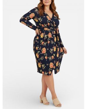 Rachel Roy Printed Sylvia Wrap Midi Dress - Blue