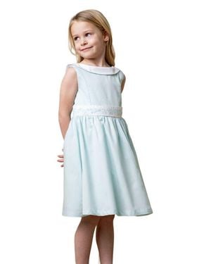 Hope & Henry Girls' Organic Sateen Party Dress, Toddler - Blue
