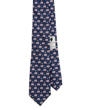 Vineyard Vines Kids' Flags & Stars Silk Tie - Blue