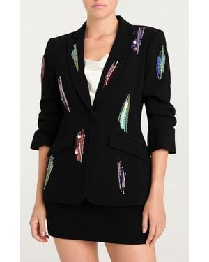 Cinq À Sept Sequin & Paillette Detail Jacket - Black