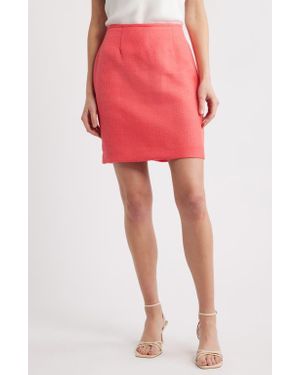 Tahari Bouclé Pencil Skirt - Pink
