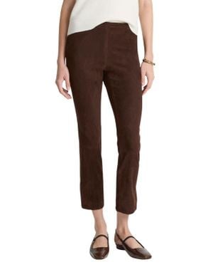 Vince Suede Split Hem Crop Pants - Brown
