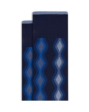 Bugatchi Argyle Mercerized Cotton Blend Dress Socks - Blue