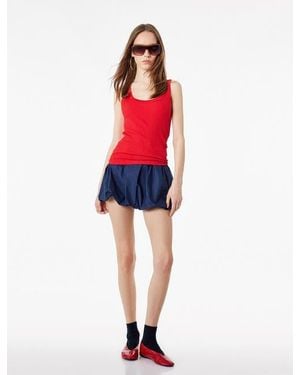 Koton Scoop Neck Ribbed Cotton Tank Top - Red