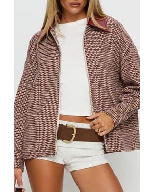 Princess Polly End Of The Day Collared Bomber Jacket - Brown