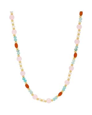 Estella Bartlett Mix Pastel & Beaded Necklace - Metallic