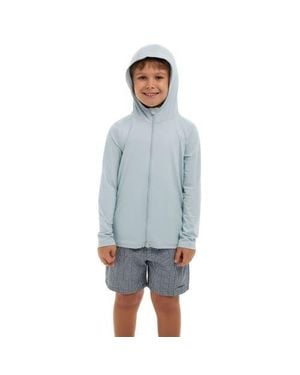 BloqUV Kid's Long Sleeve Full Zip Hoodie Top With Sun And Uv Protection - Blue