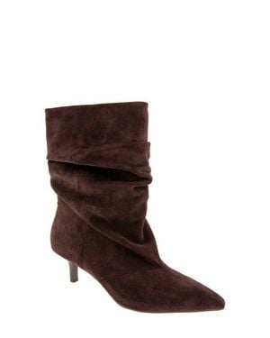 BCBGMAXAZRIA Dalles Kitten Heel Pointed Toe Scrunch Bootie - Brown