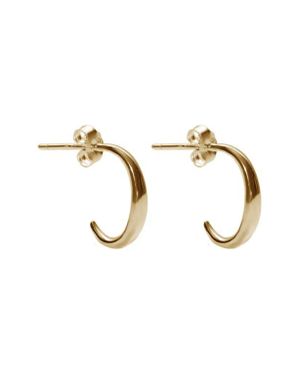 Argento Vivo Sterling Silver Small Oval J-Hoop Earrings - Metallic
