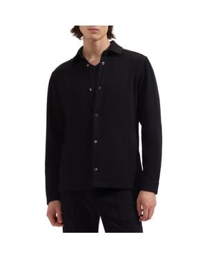 Bugatchi Soft Touch Knit Shirt Jacket - Black