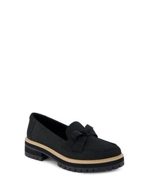 TOMS Cara Bow Platform Loafer - Black