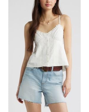 BP. Cotton Eyelet Pintuck Camisole - Blue