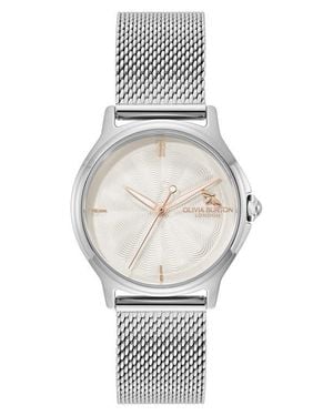 Olivia Burton Classic Bee Mesh Strap Watch, 30Mm - Metallic