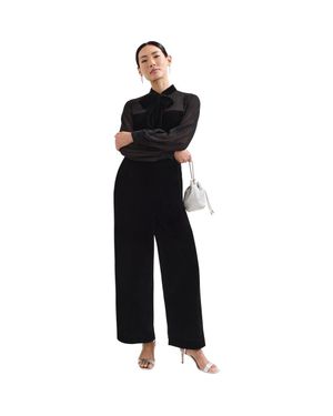 Phase Eight Magie Velvet Tie Neck Jumpsuit - Black