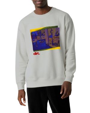 D.RT Surveillance Oversize Cotton Crewneck Sweatshirt - Gray