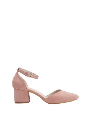 Forever & Always Shoes Marcelle Low Block Heel Pumps - Pink