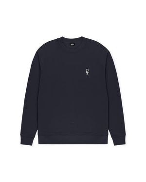 Alix Astronaut Relaxed Midweight Fleece Crewneck Sweatshirt - Blue