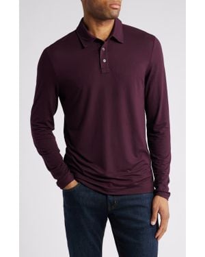 Threads For Thought Luxe Jersey Long Sleeve Polo - Purple