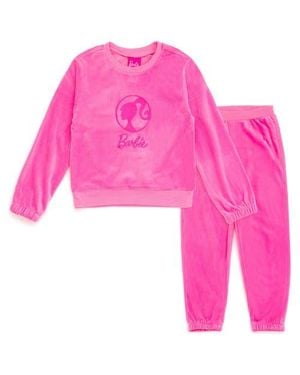Barbie Velour Sweatshirt & Pants Set - Pink