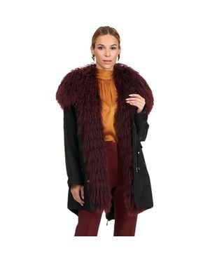 Gorski Parka With Lamb Tuxedo And Hood - Red