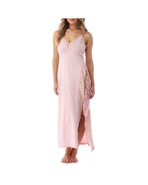 Sky Textured Cotton Nightgown - Pink