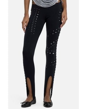 Jaded London Mirror Eyelet Stirrup Pants - Blue