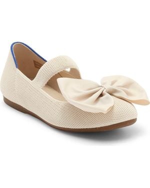 Rothy's Kids' The Big Bow Mary Jane Flat - White