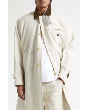 Sacai X Carhartt Wip Duck Canvas Balmacaan Coat - Natural