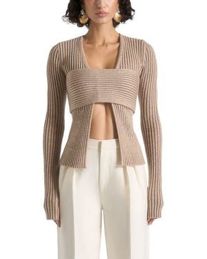 Manière De Voir Marisa 2-In-1 Knit Bandeau Cardigan - White