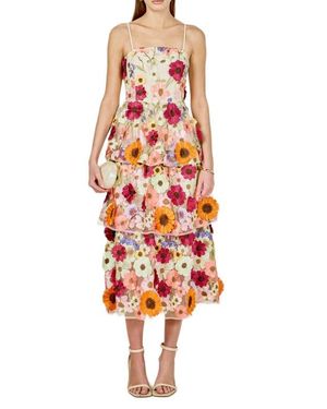 Endless Rose Embroidered Floral Tiered Dress