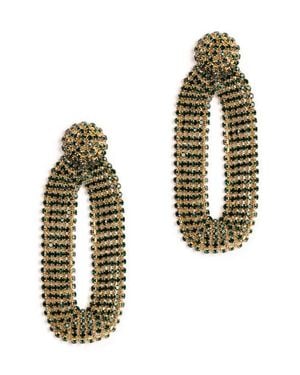 Deepa Gurnani Shyna Crystal Drop Earrings - Green