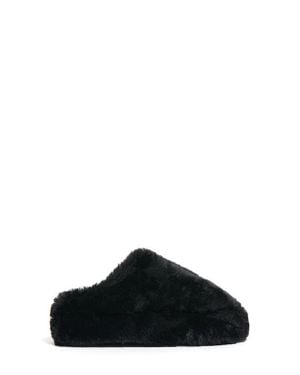 Apparis Misha Faux Fur Slipper - Black
