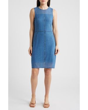 City Blues Denim & Mesh Minidress - Blue