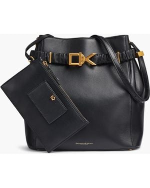 Donna Karan Gingham Bucket Bag - Black