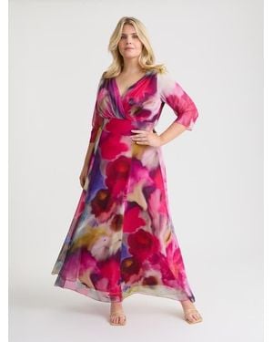 Scarlett & Jo Verity Abstract Print Maxi Gown - Pink