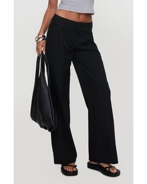 Princess Polly Two Lovers Low Rise Straight Leg Pants - Black