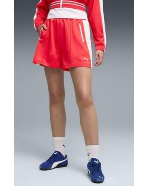 PUMA T7 Relzed Pintuck Shorts - Red