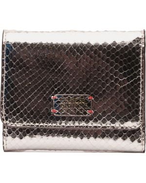 Frances Valentine Perfect Snakeskin Embossed Metallic Leather Trifold Wallet