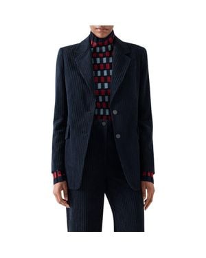 Akris Punto Soft Techno Corduroy Tailored Jacket - Blue