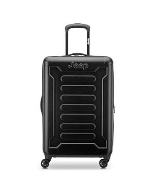 Jeep Jh004C Checked-Medium 24 Inch Hardside Expandable Luggage With Spinner Wheels - Black