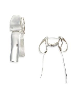 Shana Cave Big Bow Hoop Earrings - White